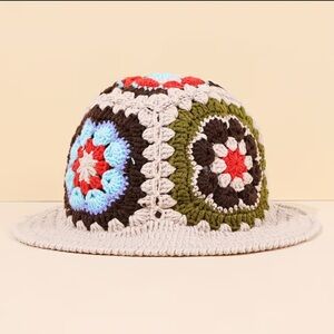 NIP Floral Crochet Knit Hat